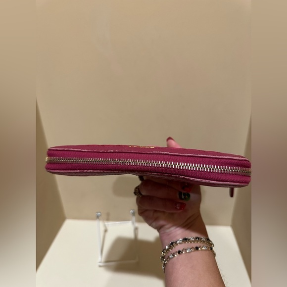 Prada Soft Calf Quilted Raspberry Zippy Wallet - Picture 14 of 16